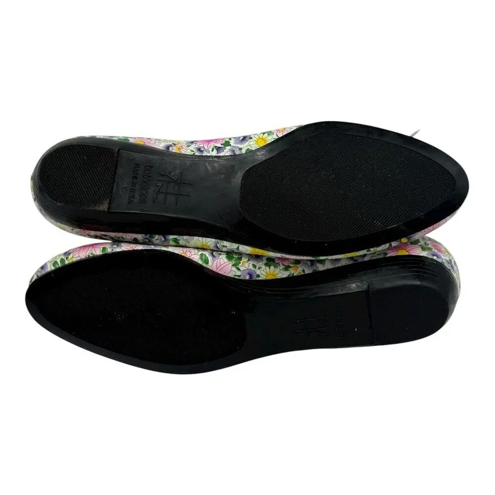 4172. Vintage Floral Ballet Flats‎ Multicolor Slip-On